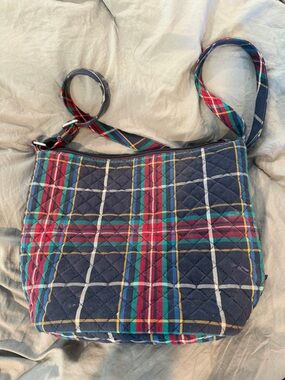 Vera Bradley Navy Plaid Quilted Crossbody Bag